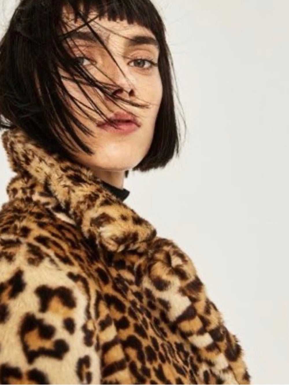 Gallery Leopard Print Faux Fur Cropped Jacket Size Large